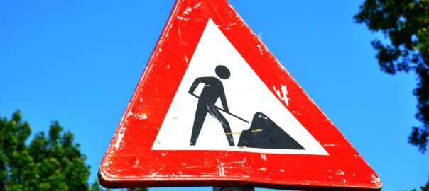 Schild Baustelle